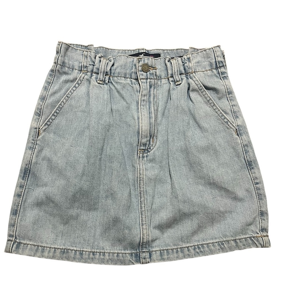 Hollister Size 3 Ultra High Rise Light Denim Mini Skirt elastic stretch summer